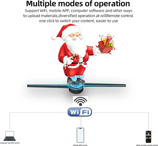 🎄🎅🏼3DhologramFan📽️,Portable Design for Store,Bar, Events, Trade Shows, Parties,Christmas Decorations🌟,Gift🎁