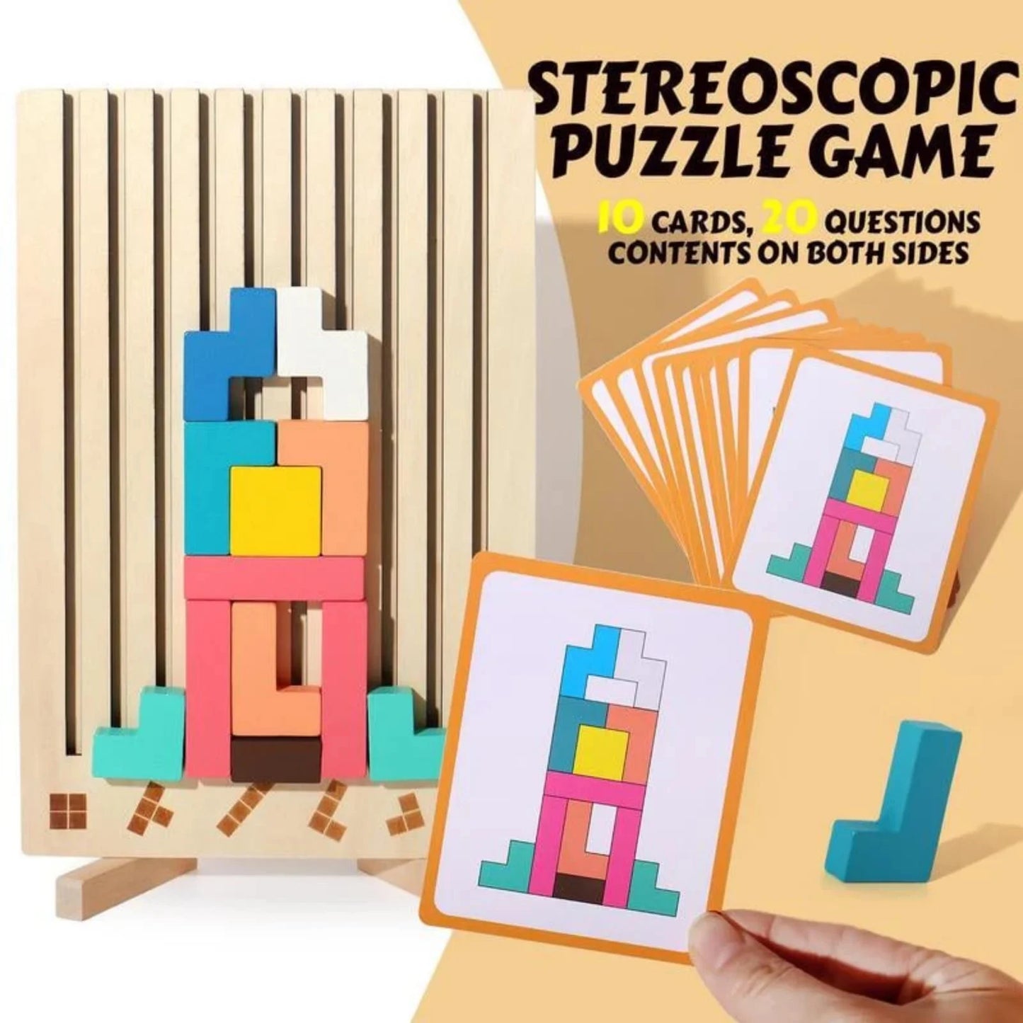 🌟3D Wooden Stacking Puzzle Toy Tetries🧩
