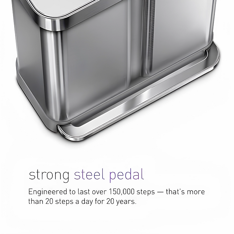 ✨Smart Rectangular Dual Compartment Recycling Kitchen Step Trash Can