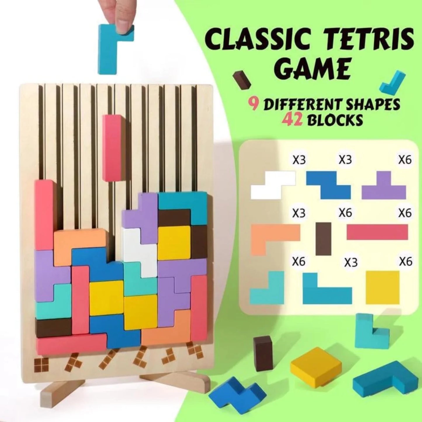 🌟3D Wooden Stacking Puzzle Toy Tetries🧩