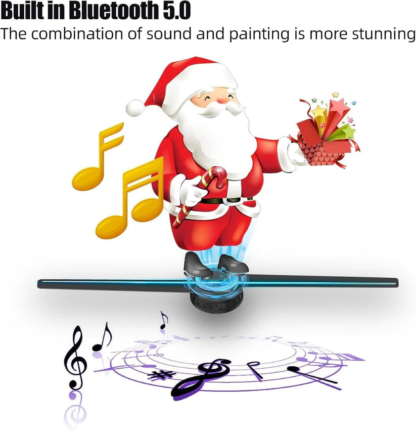🎄🎅🏼3DhologramFan📽️,Portable Design for Store,Bar, Events, Trade Shows, Parties,Christmas Decorations🌟,Gift🎁