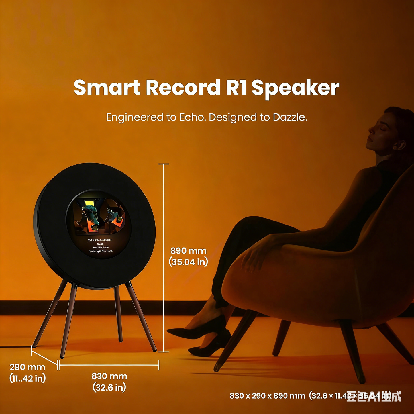 🎶💿Bluetooth Vinyl Speaker 2.1 Hi-Fi with Smart Display