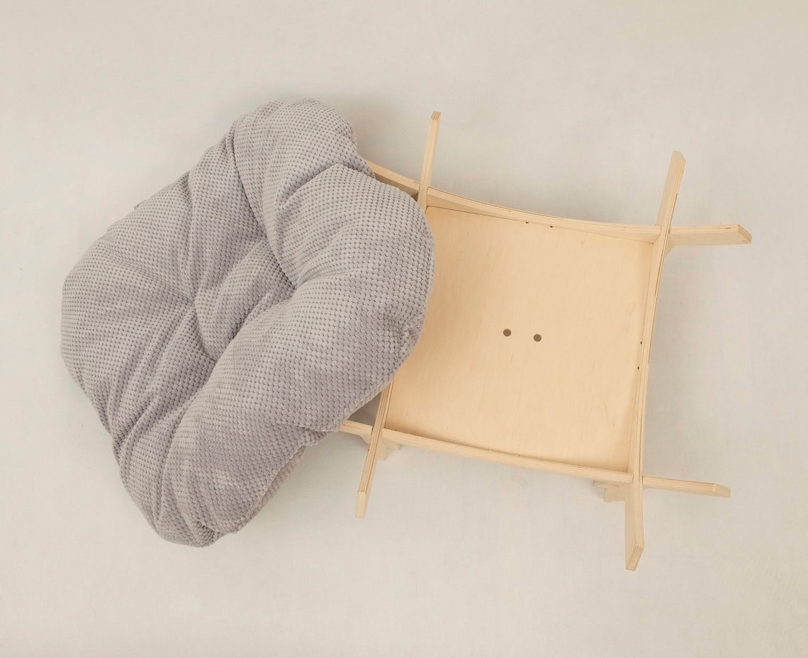 Pagoda Cat Bed: Birch Plywood Pet House with Pillow, Asia Style