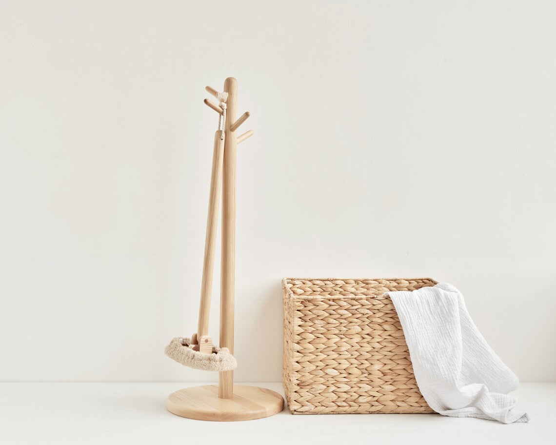 Kids Wooden Clothes Rack | Montessori Furniture | Toddler Coat Hanger Stand | 18M+