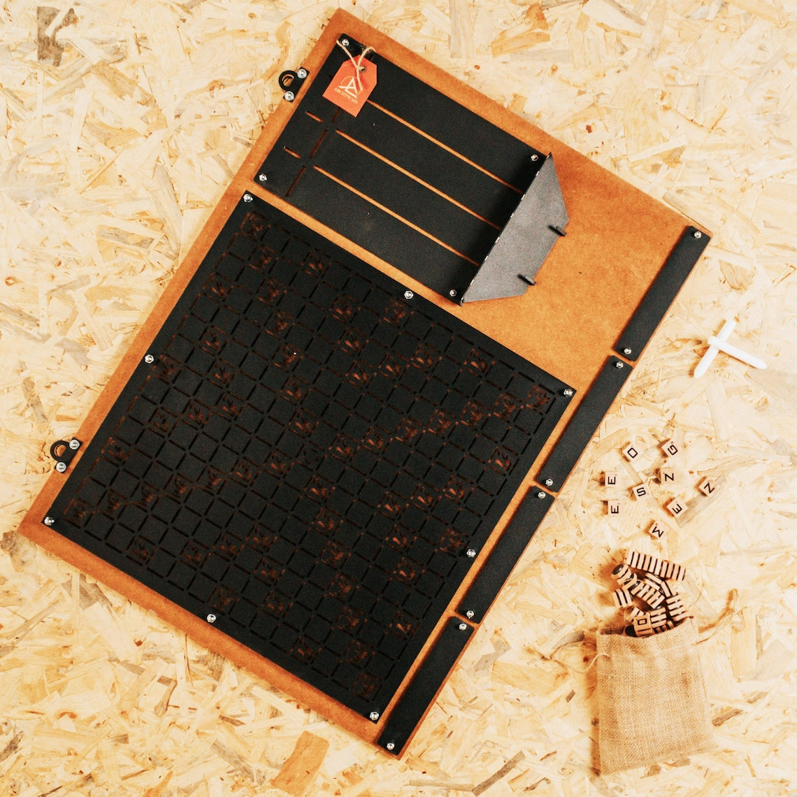 Unique Magnetic Word Tile Set Wall Art – Rustic Wooden Scrabble Game, Christmas Gifts