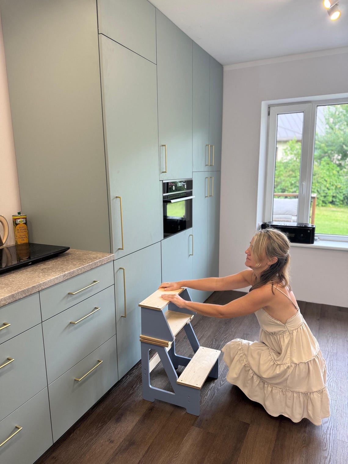 Convertible Wooden Step Stool Chair: Kids & Adults Climbing Helper