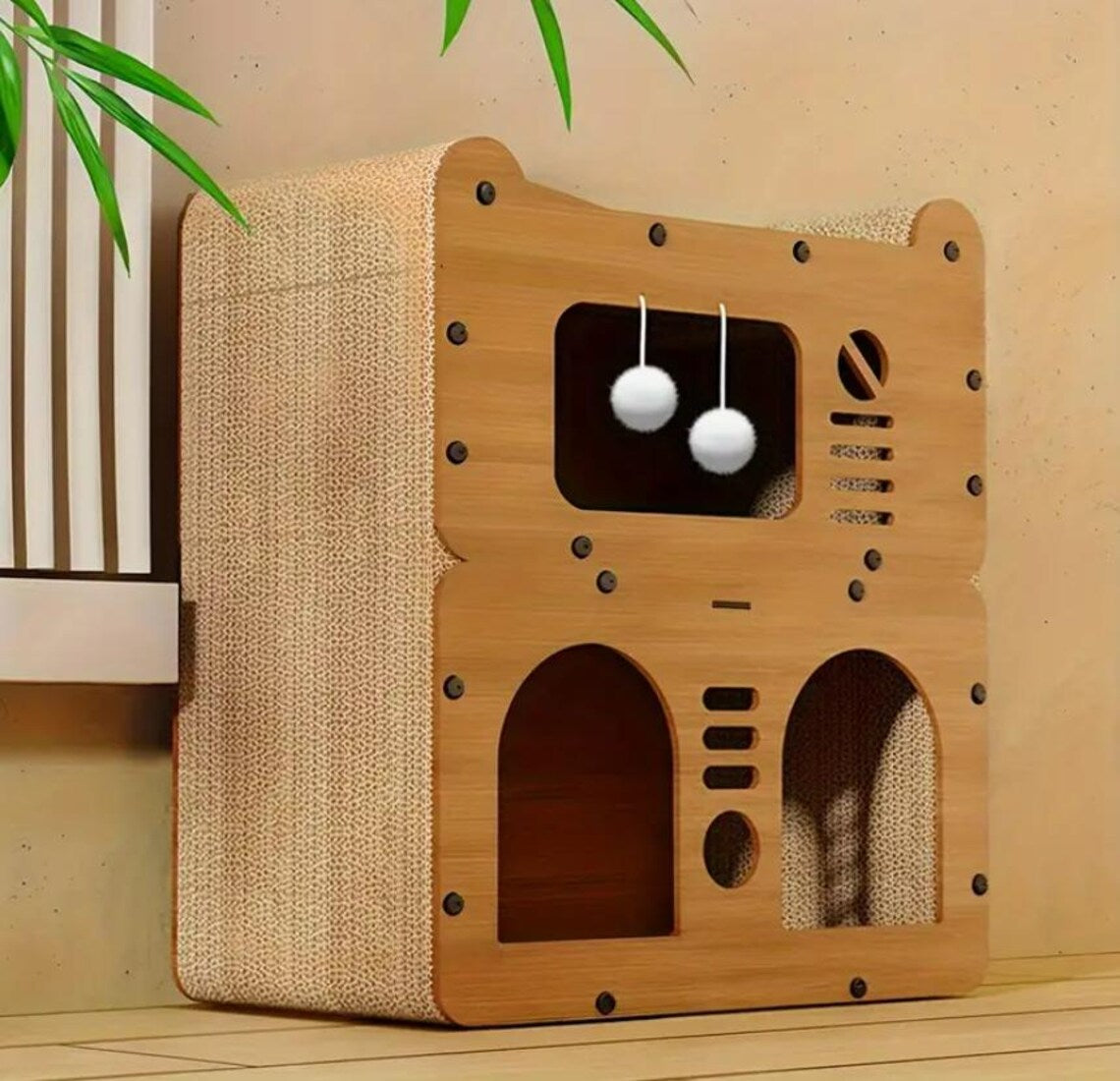 Deluxe Multi-Level Cat House, Indoor Modern Cat Villa, Multi-Cat Playground with Scratching Zone, Toy Ball & Cozy Lounge