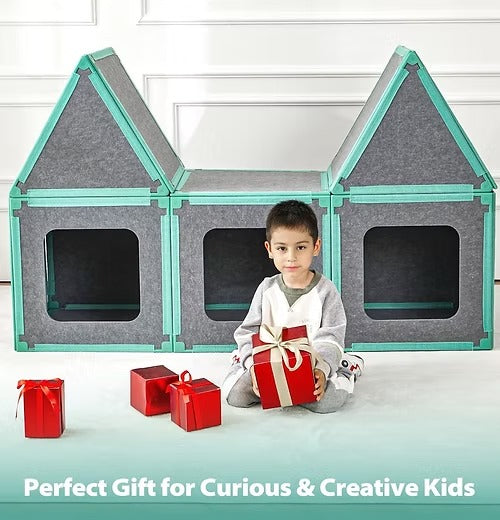 🏰Magnetic Fort Building Kit🧩 for Kids, STEM Building Creative Toy🎁🎨✨