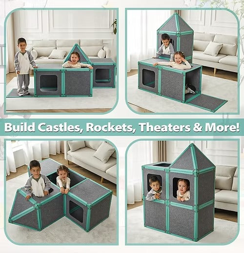 🏰Magnetic Fort Building Kit🧩 for Kids, STEM Building Creative Toy🎁🎨✨
